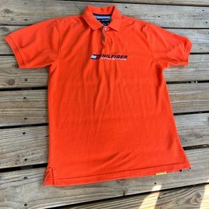 Tommy Hilfiger Athletics 90s/Y2K Orange Polo Shirt Size Medium EUC‎